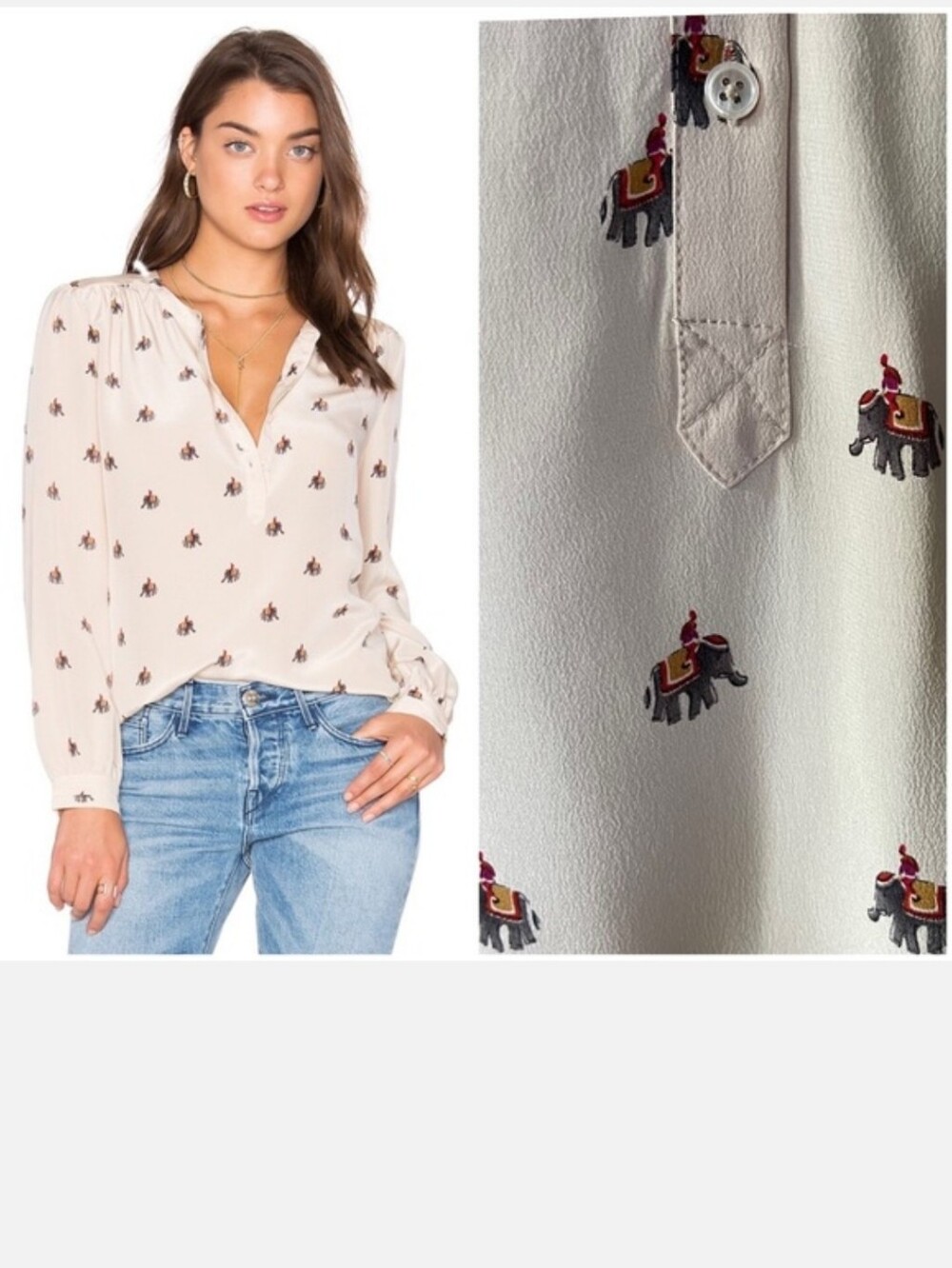 Joie  Rina Elephant Silk Blouse